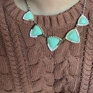Light green and gold statement necklace